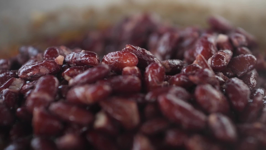 Macro steaming hot cooked red beans | Shutterstock HD Video #1029373514