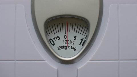 Close up body weight scales for measure weight loss.Weighing scale to healthy slimming concept.