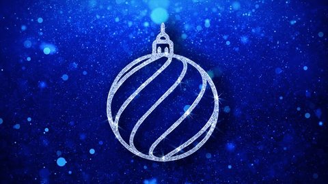 Christmas Ornament Sleigh Bell Element Icon Symbol Abstract Blinking Sparkle Glitter Particle Looped Background.