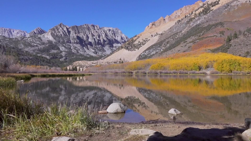 Wide shot of North Lake in High Sierras, CA