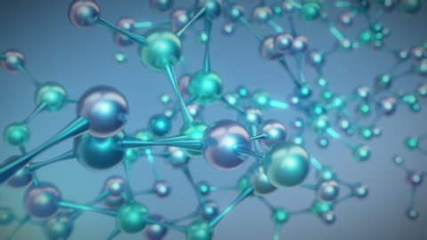 close-up view of an abstract molecular structure, concept of science and biology (3d render)