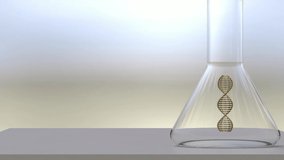 DNA molecule in water 3d illustration over gray background. DNA in flask. - Powered by Shutterstock - Get 15% off with code: PIKWIZARD15
