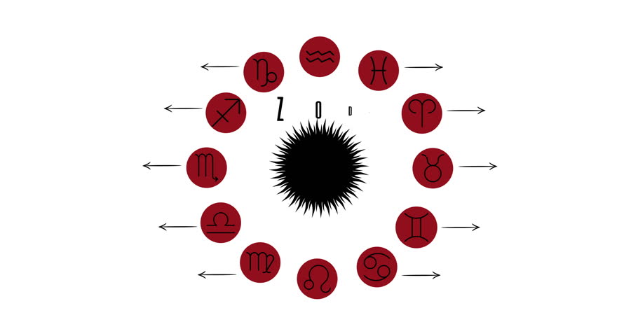 4K Zodiac Circle Animation - White Background, a Signs & Symbol Video by sera tepe