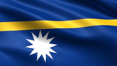 Realistic flag of Nauru, Seamless looping with highly detailed fabric texture, 4k resolution