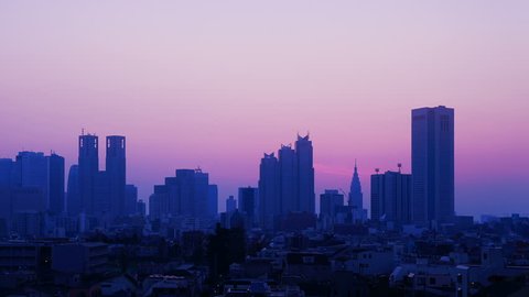 
4K Tokyo time-lapse sunrise dawn Shinjuku Tokyo Metropolitan Government Shinjuku high-rise buildings long time shooting