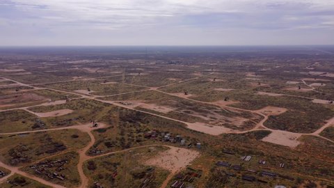 Aerial footage of West Texas Oil Field