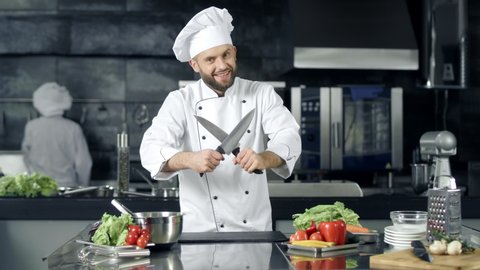 Chef Presenting Dish His Team Background Stock Photo 194439239 ...