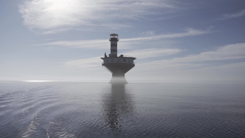lighthouse in the ocean, st lawrence river.