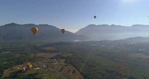 Hot Air Balloon Day Drone Footage