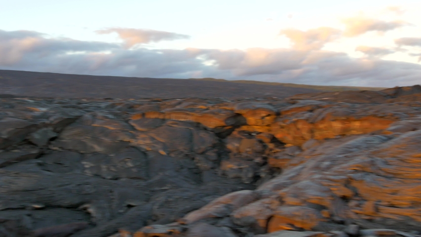 Scanning the surface of the lava fields on the Big Island of Hawaii. Looks like another planet.