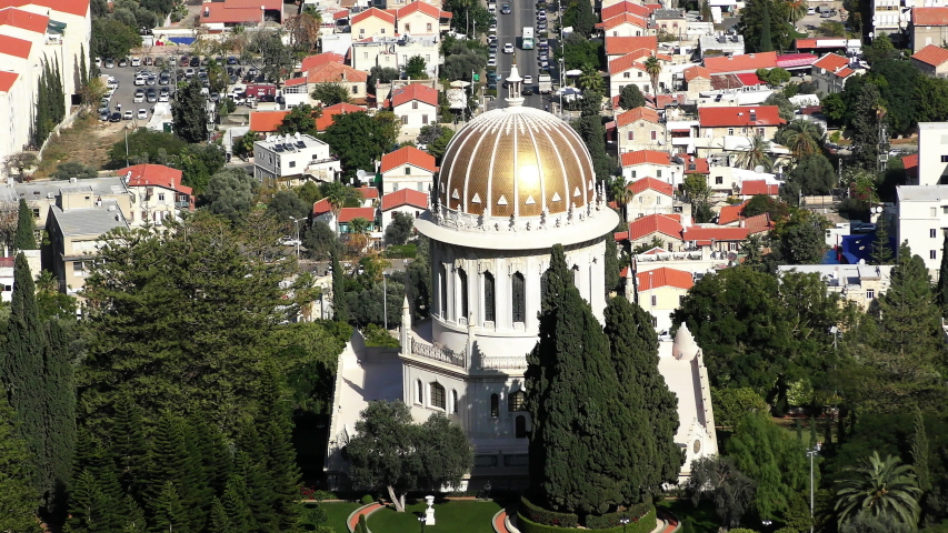 Skyline of Haifa city and downtown from the top of Mount Carmel.