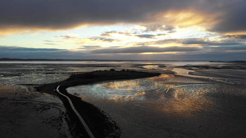 Island hill walkway drone footage