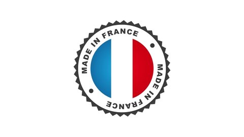 Made In France Badge Animation/
4k cool animation of a made in france badge seal certificate with stars and stripes