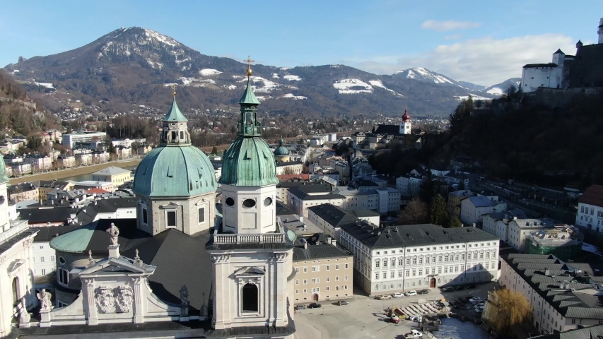 Big historic building with amazing architecture in Salzburg, Austria, 4k, Go Everywhere