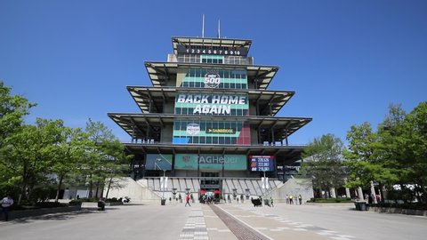 Indianapolis - Circa May 2019: 15 Second  Clip of The Pagoda at Indianapolis Motor Speedway. IMS Prepares for the Indy 500 V