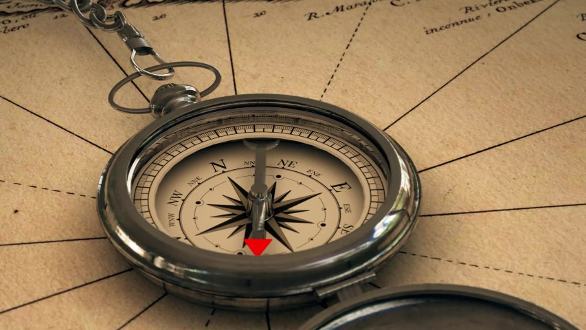 antique compass on vintage world map Stock Footage Video (100% Royalty ...