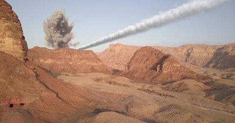 Meteor Asteroid Crash in the Desert Mountain
Powerful Video Compositing simulates Real drone footage with visual effect elements of Meteor 
ufo With smoke trails Crashing in the Desert mountain

