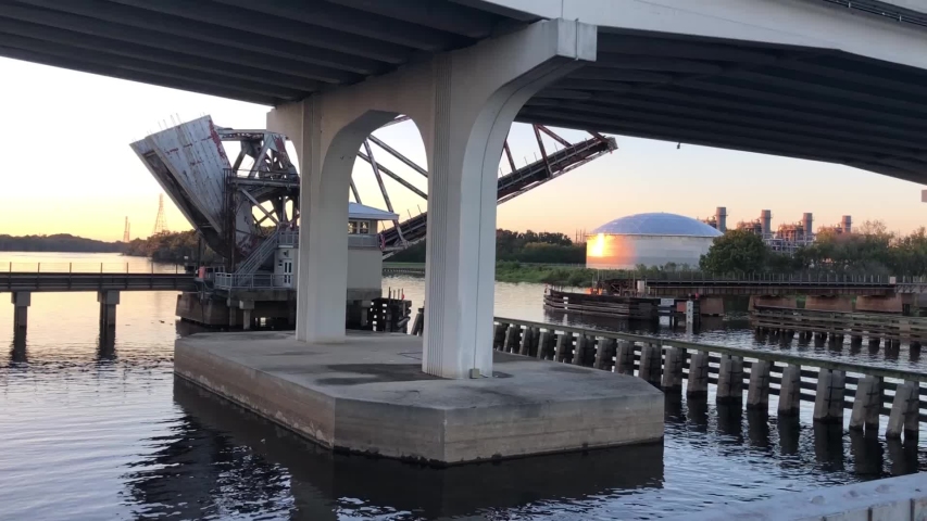 Sunset afternoon at the bridge and watching the lake, fishing view