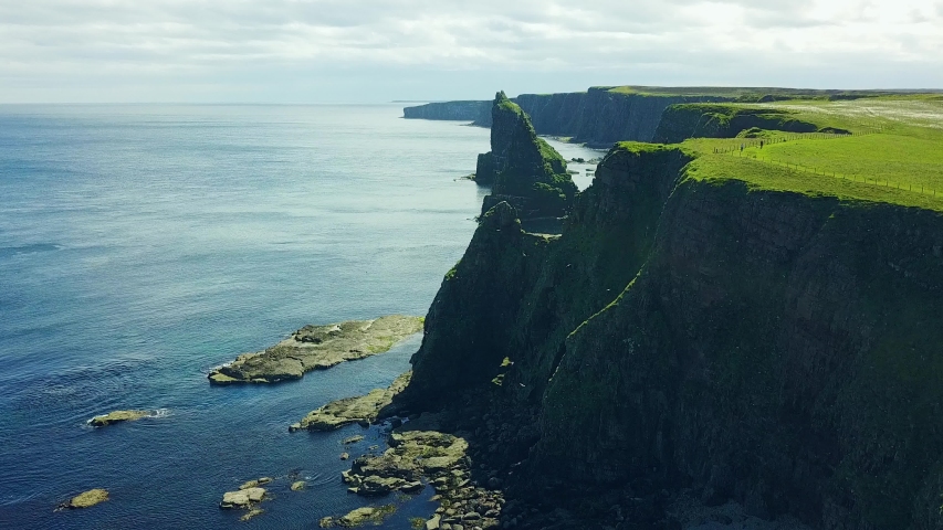Duncansby Stacks - Scottish Highlands (Aerial shot)