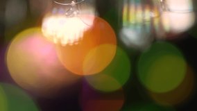 Bright colourful bokeh lights. Multicolored lights with bokeh.