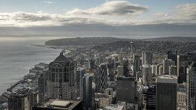 Aerial Time Lapse of the Seattle Skyline