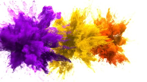 Color Powder Explosion Background Yellow Redorange Stock Illustration ...