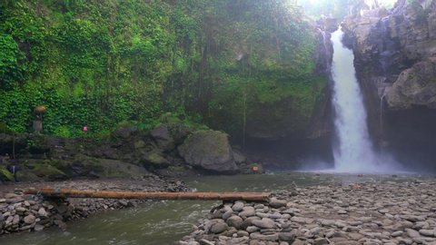 Tegenungan Waterfall it is one of places of interest of Bali / Secret Bali jungle Waterfall / Bali, Indonesia