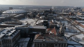 Syracuse Skyline  Winter Aerial 4K