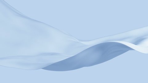 Beautiful Blue Silk Fabric Waving in the Wind Seamless. Looped Realistic Cloth 3d Animation. 4k Ultra HD 3840x2160.