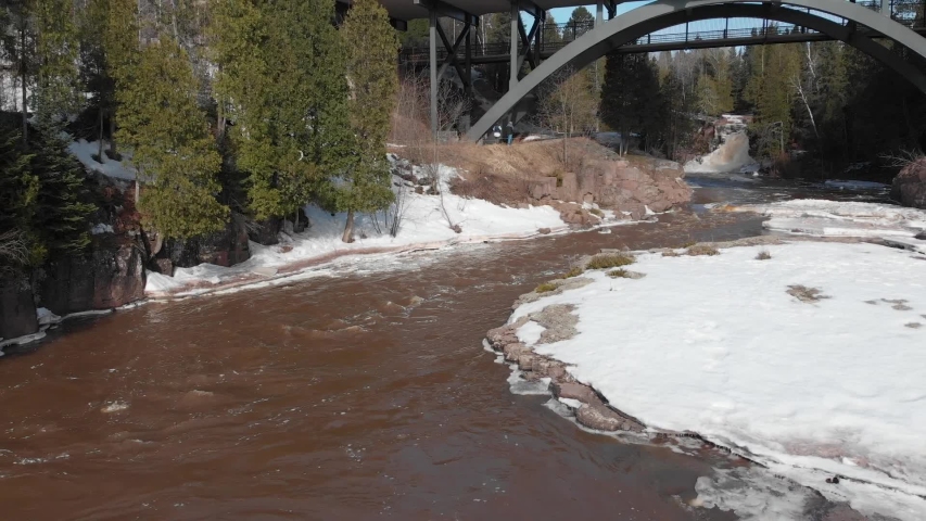 Gooseberry falls, Minnesota, USA on April, water fall, river