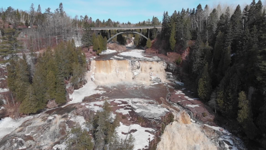 Gooseberry falls, Minnesota, USA on April, water fall, river, lake superior shores