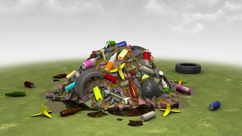 Garbage Monster. 3D animation.