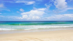 Phuket Sea Beach, In The Summer At Karon Beach, Phuket, Thailand On May 2019. 4K UHD Video Clip.