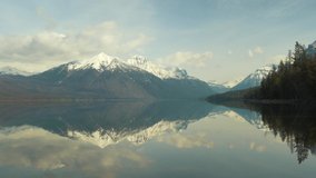 Reflection of Snow-Capped Mountains on a Lake