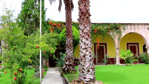 Old church garden in Zacatecas Mexico