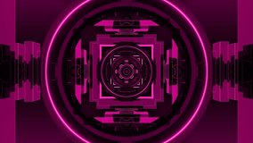 Pink 3d render abstract geometric modern background tunnel