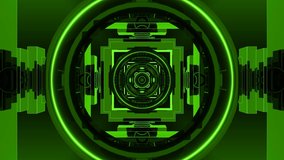 Green loop abstract geometric cycle background tunnel