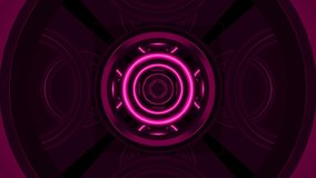 Pink 3d render abstract geometric modern background tunnel