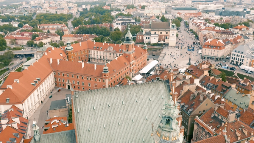 Aerial view of Warsaw. Old town | Shutterstock HD Video #1029765482