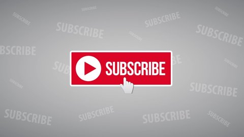 Animation of a Subscribe Button. Choose your favourite Subscribe Button Animation and simply place it into your Videos. Button of subscribers to click and become subscribed - Animation render