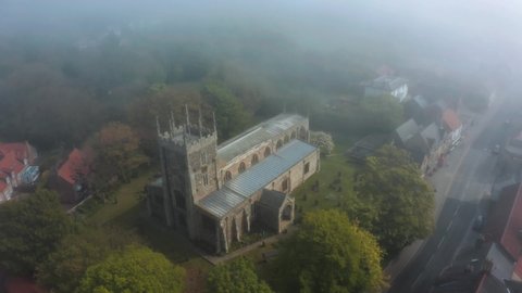 Aerial pan around Hornsea Methodist Church