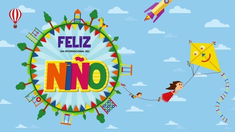 Feliz Dia Del Nino Greeting Card Stock Footage Video (100% Royalty-free ...