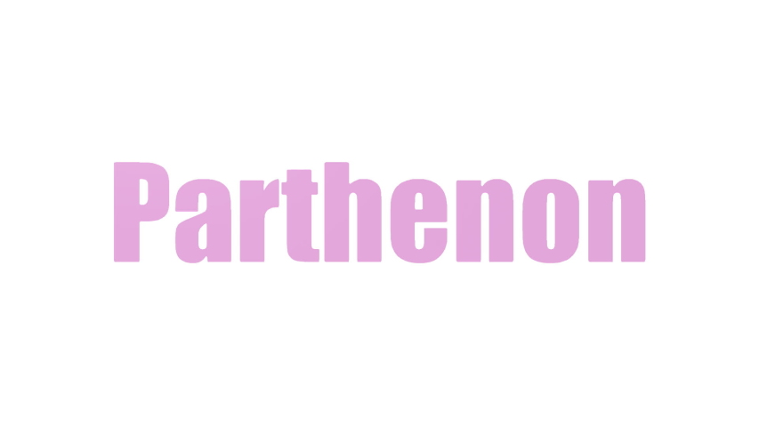 Parthenon Wordcloud Looping Animated Isolated