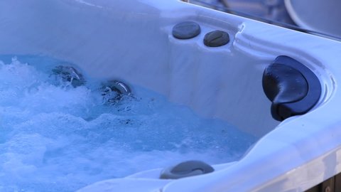 Hot tub with jets at full speed