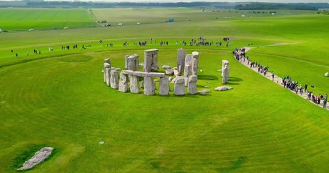 Stonehenge filmed by a drone showing the footsteps of your neolithic ancestors at Stonehenge
