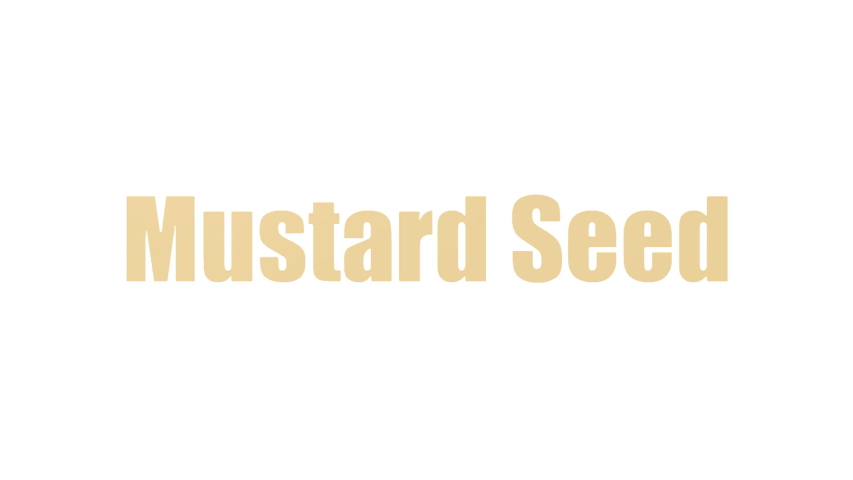 Mustard Seed Tag Cloud Animated On White Background