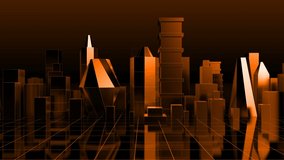 Orange loop abstract 3d animation digital city. - Powered by Shutterstock - Get 15% off with code: PIKWIZARD15