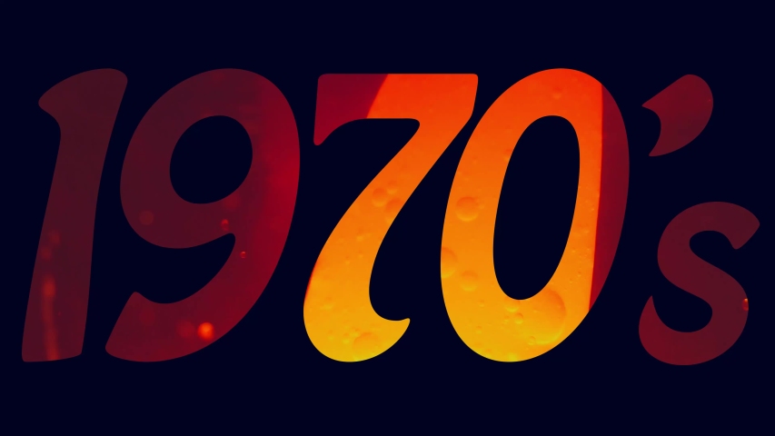 1970's seventies title logo animation with a blue background and an orange lava lamp filled text Royalty-Free Stock Footage #1029868082