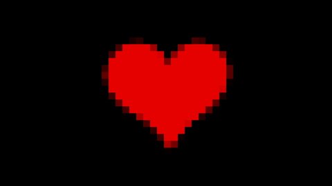 Glitchy Pixelated Heart Over Black Background Stock Footage Video (100% ...