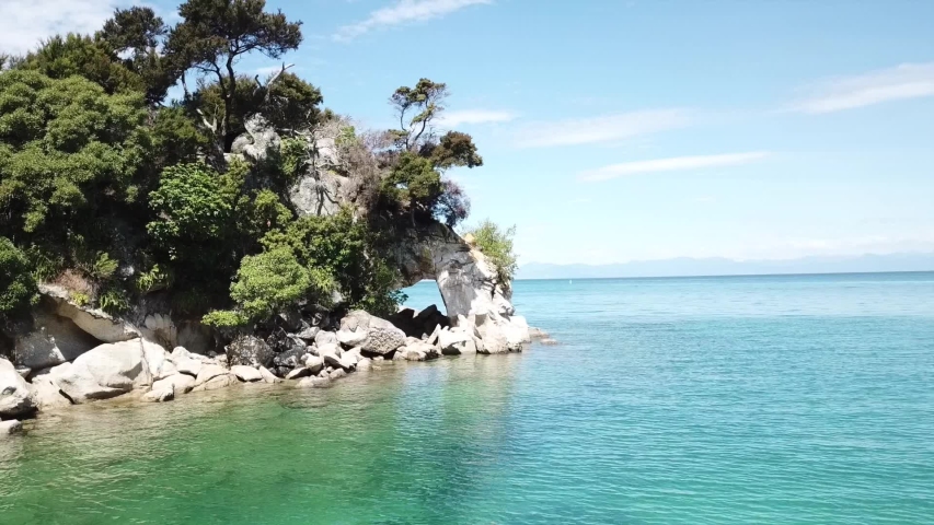 Fisherman Island, Abel Tasman, New Zealand - Aerial View